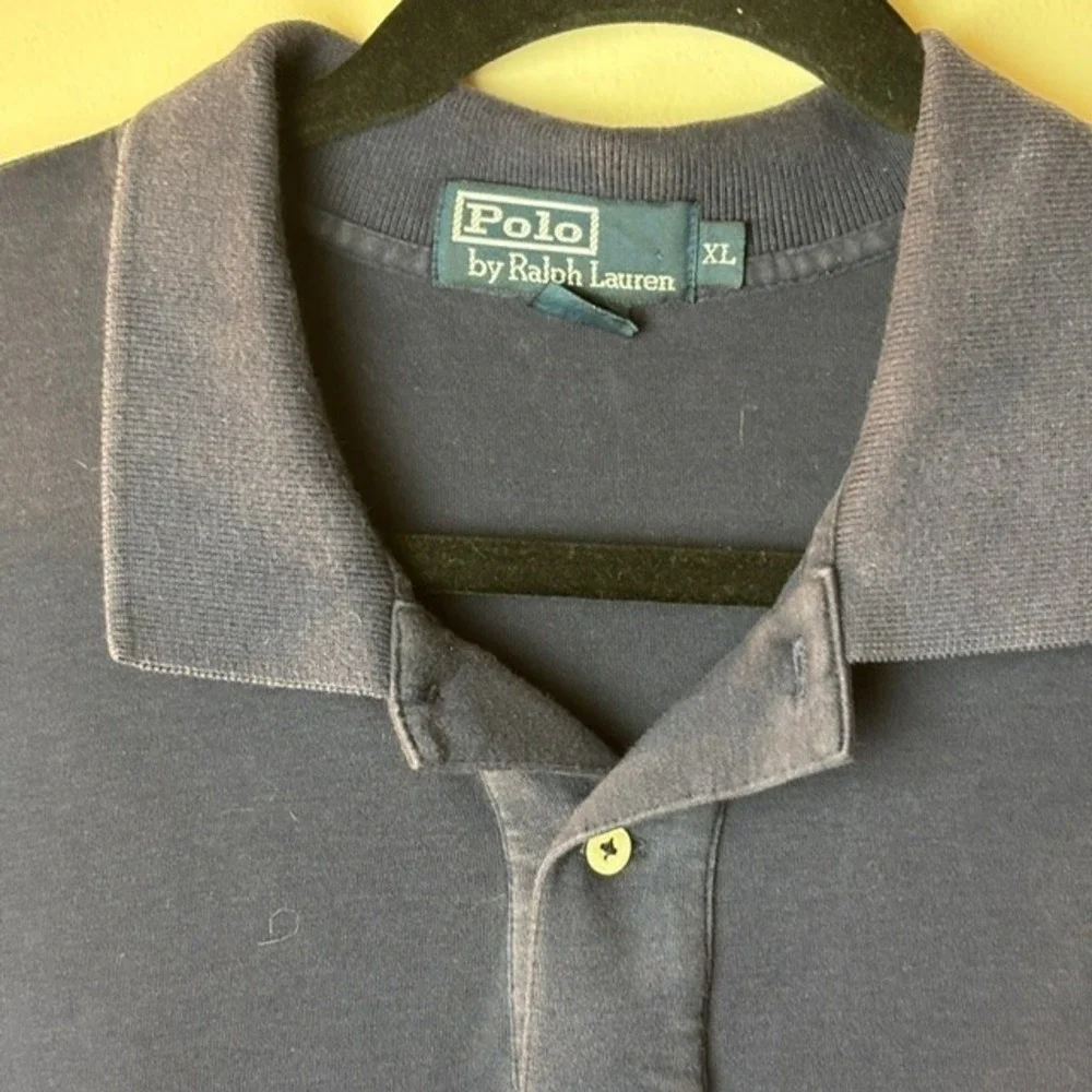 Mens XL Polo Ralph Lauren Polo Shirt Navy Blue Pony Logo Short Sleeve Collared